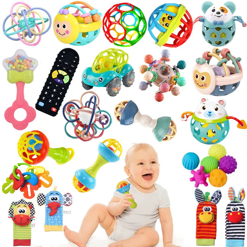 Baby Toys 6 12 Months Sensory Rattles Teether Activity