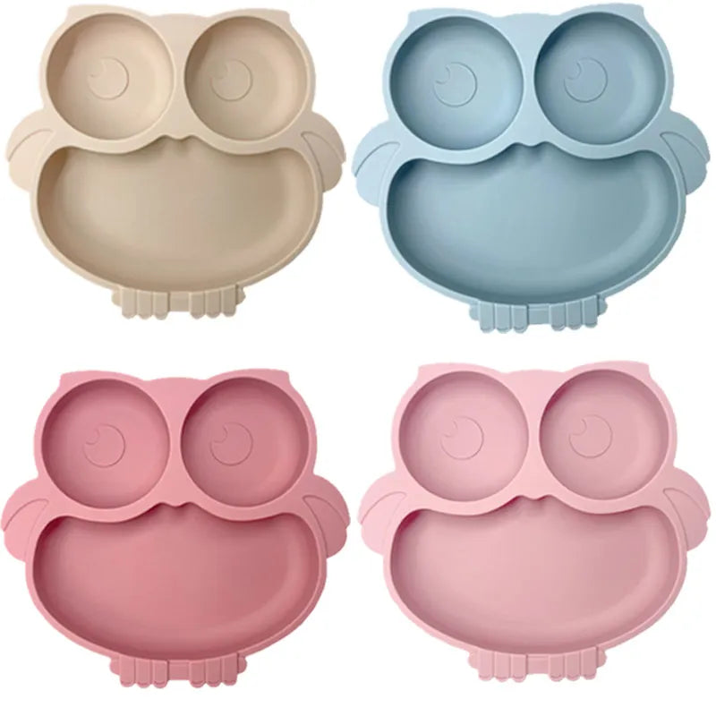 Owl Plates Silicone Baby